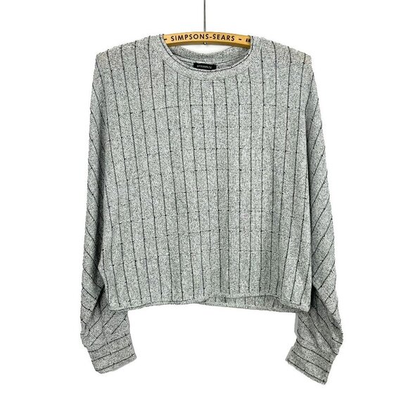 Dynamite Womens Medium Light Grey Knit Sweater Long Sleeve Cozy Pullover - Picture 1 of 5
